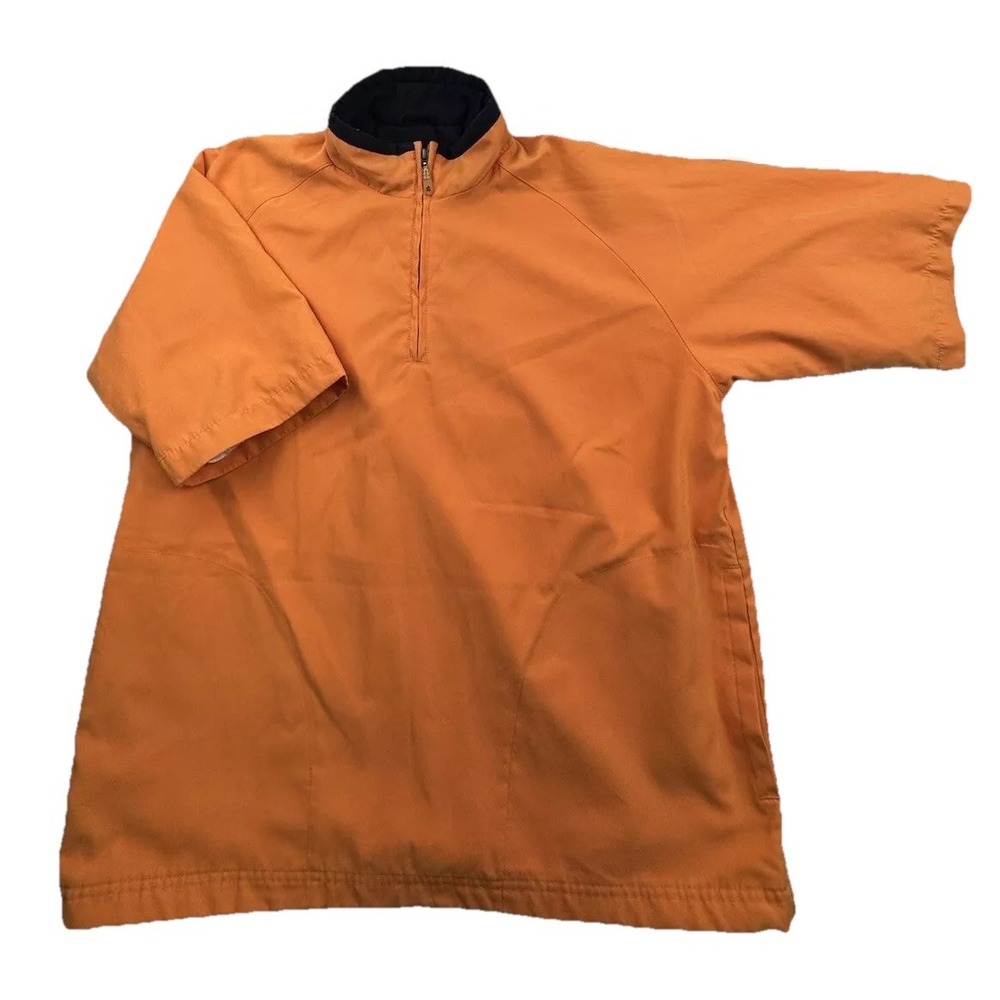 Turtleson Jacket Mens Large 1/4 Quarter‎ Zip Pullover Short Sleeve Golf Orange
